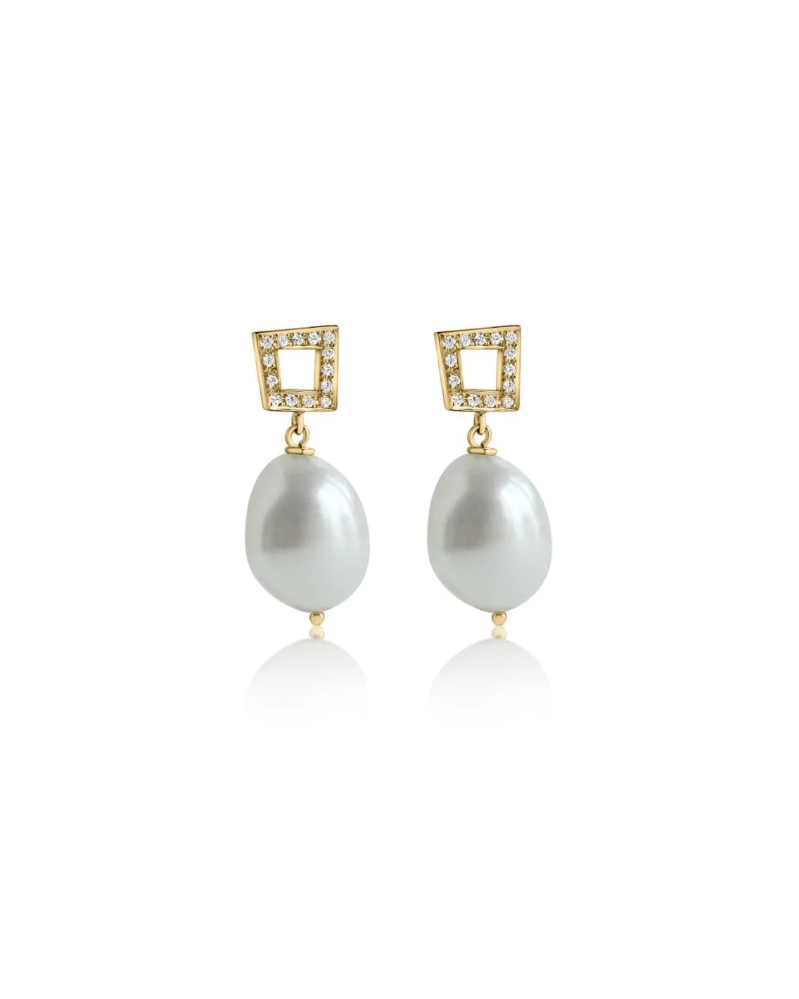 18k gold pearl stud earrings deals